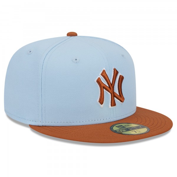 Бейсболка New York Yankees New Era Light Blue/Brown Spring Color Basic Two-Tone 59FIFTY