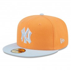 Бейсболка New York Yankees New Era Orange/Light Blue Spring Color Basic Two-Tone 59FIFTY