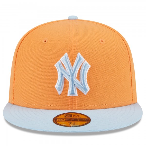 Бейсболка New York Yankees New Era Orange/Light Blue Spring Color Basic Two-Tone 59FIFTY