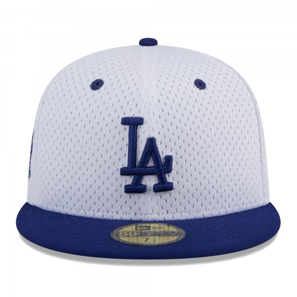 Бейсболка Los Angeles Dodgers New Era White Throwback Mesh 59FIFTY