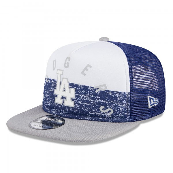 Бейсболка Los Angeles Dodgers New Era White/Gray Team Foam Front A-Frame Trucker 9FIFTY Snapback