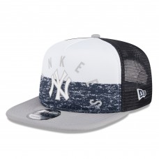 Бейсболка New York Yankees New Era White/Gray Team Foam Front A-Frame Trucker 9FIFTY Snapback