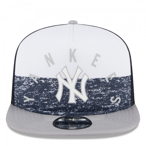 Бейсболка New York Yankees New Era White/Gray Team Foam Front A-Frame Trucker 9FIFTY Snapback