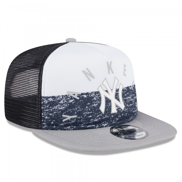 Бейсболка New York Yankees New Era White/Gray Team Foam Front A-Frame Trucker 9FIFTY Snapback