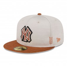 Бейсболка New York Yankees New Era Stone/Brown 2024 Clubhouse 59FIFTY