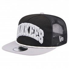 New York Yankees New Era Black Throwback Meshback Golfer Hat