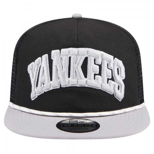 New York Yankees New Era Black Throwback Meshback Golfer Hat