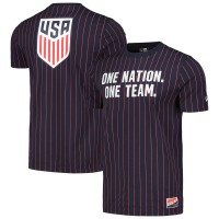 Футболка USMNT 5th & Ocean by New Era Throwback Pinstripe - Navy
