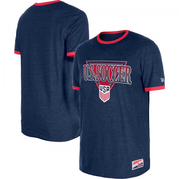 Футболка USMNT 5th & Ocean by New Era Throwback Ringer - Navy