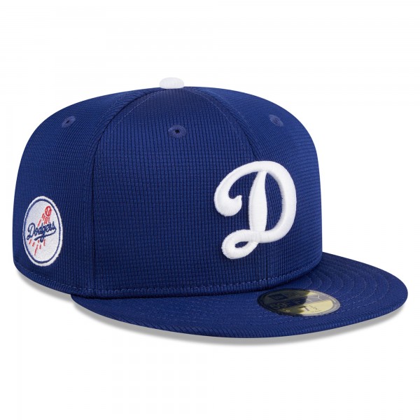 Бейсболка Los Angeles Dodgers New Era Royal 2025 Batting Practice 59FIFTY