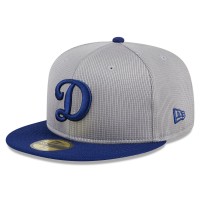 Бейсболка Los Angeles Dodgers New Era Gray 2025 Batting Practice 59FIFTY