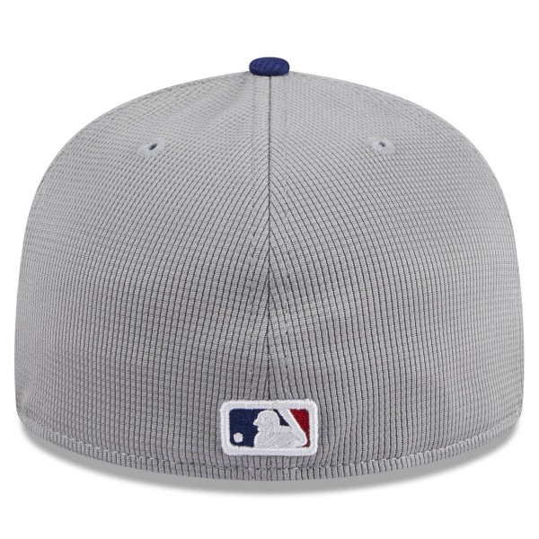 Бейсболка Los Angeles Dodgers New Era Gray 2025 Batting Practice 59FIFTY