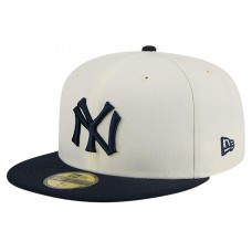 Бейсболка New York Yankees New Era Cream Cooperstown Collection Chrome 59FIFTY
