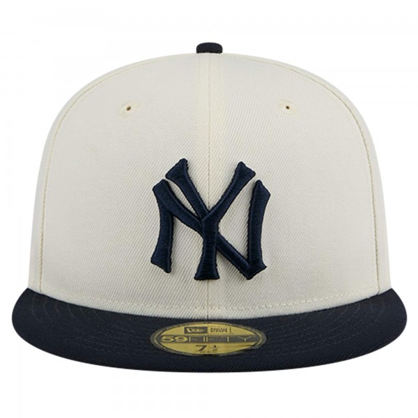 Бейсболка New York Yankees New Era Cream Cooperstown Collection Chrome 59FIFTY