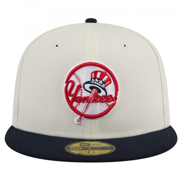 Бейсболка New York Yankees New Era Cream Top Chrome 59FIFTY