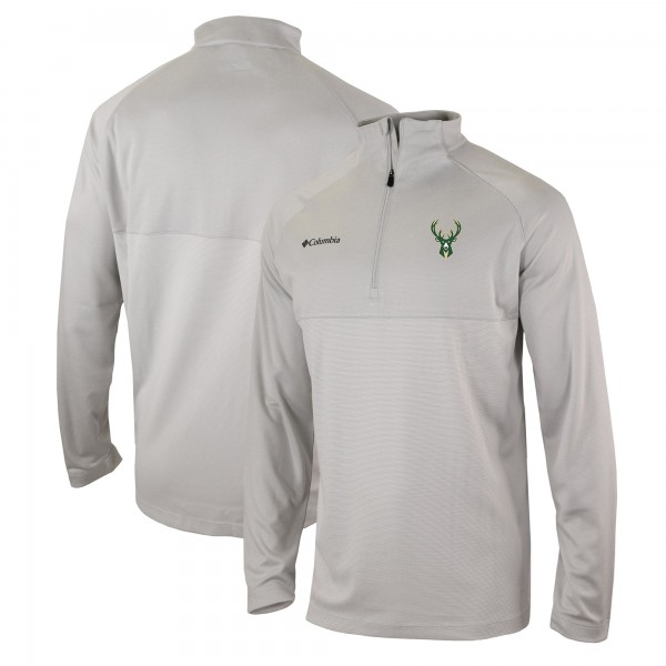 Кофта на короткой молнии Milwaukee Bucks Columbia Omni-Wick Rockin It - Heather Gray