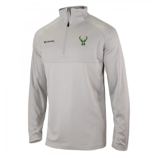 Кофта на короткой молнии Milwaukee Bucks Columbia Omni-Wick Rockin It - Heather Gray