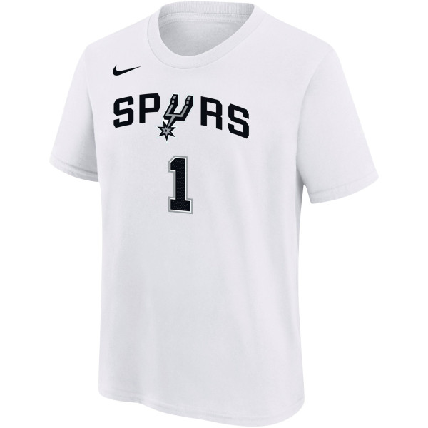 Подростковая San Antonio Spurs Victor Wembanyama Nike White Name & Number Association T-Shirt