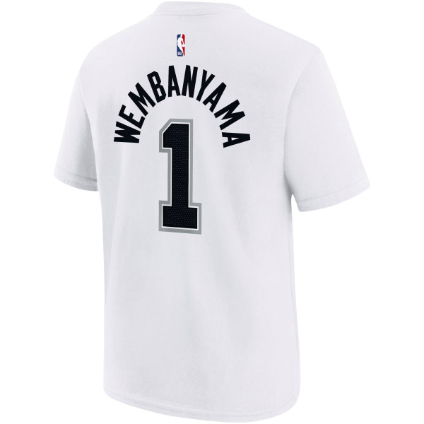 Подростковая San Antonio Spurs Victor Wembanyama Nike White Name & Number Association T-Shirt