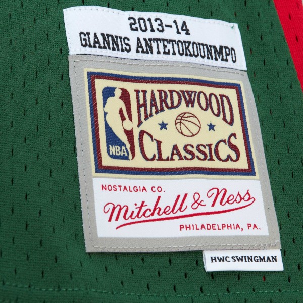 Игровая форма  Giannis Antetokounmpo Milwaukee Bucks Mitchell & Ness 2013/14 Hardwood Classics Swingman - Hunter Green