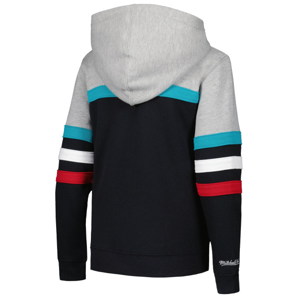 Подростковая San Antonio Spurs Mitchell & Ness Black/Heather Gray Hardwood Classics Head Coach Pullover Hoodie