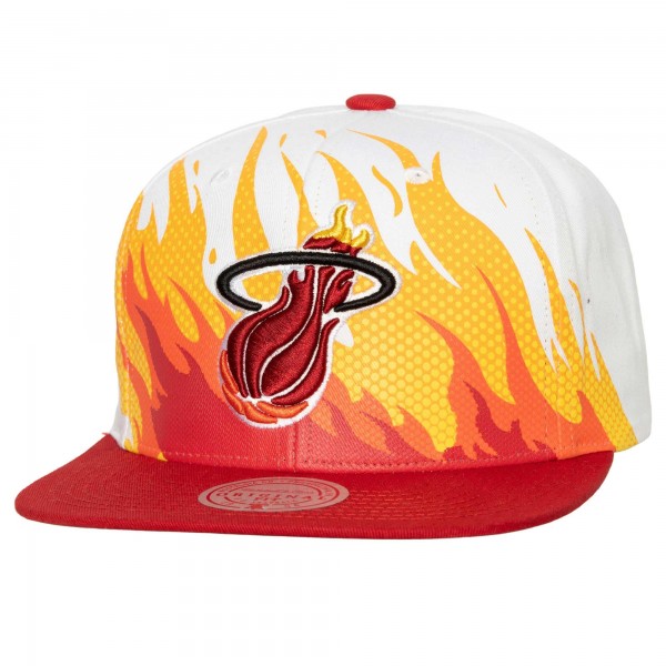 Бейсболка Miami Heat Mitchell & Ness Hot Fire - White