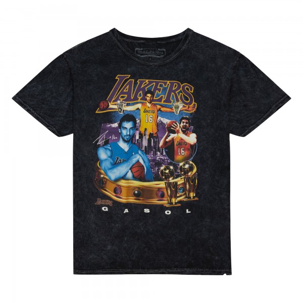 Футболка Pau Gasol Los Angeles Lakers Mitchell & Ness  Crowned - Black