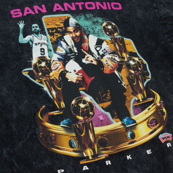 Футболка Tony Parker San Antonio Spurs Mitchell & Ness Crowned - Black