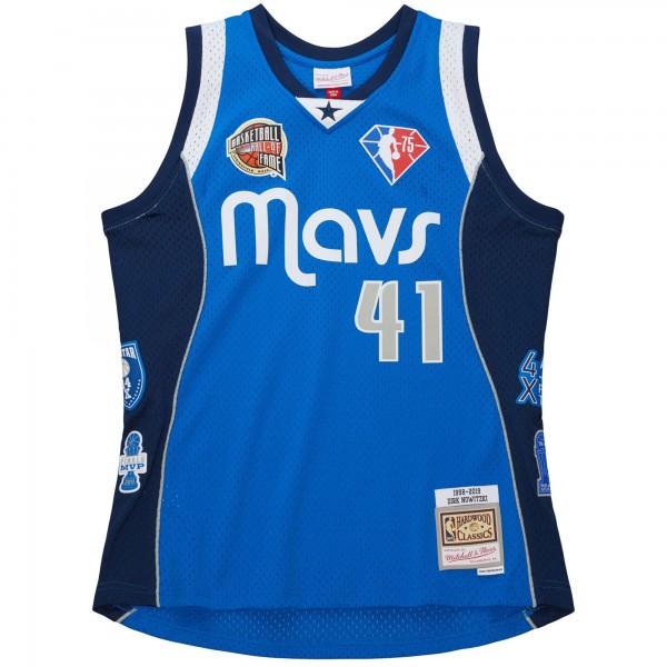 Игровая форма  Dirk Nowitzki Dallas Mavericks Mitchell & Ness Unisex Hall of Fame Class of 2023 Throwback Swingman - Blue