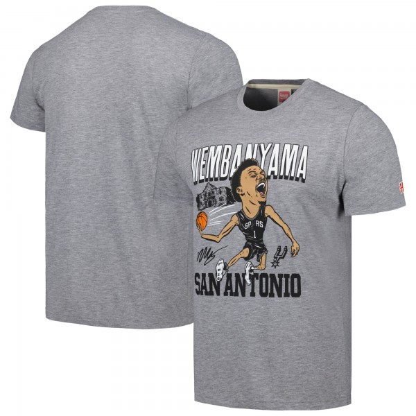 Футболка Victor Wembanyama San Antonio Spurs Caricature Tri-Blend - Gray