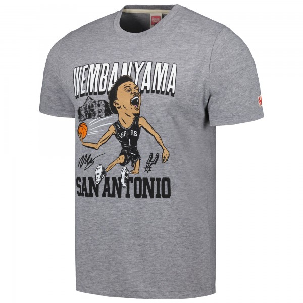 Футболка Victor Wembanyama San Antonio Spurs Caricature Tri-Blend - Gray