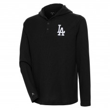 Футболка с длинным рукавом Los Angeles Dodgers Antigua Strong Hold Henley - Black