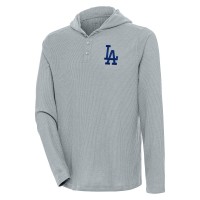 Футболка с длинным рукавом Los Angeles Dodgers Antigua Strong Hold Henley - Gray