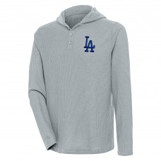 Футболка с длинным рукавом Los Angeles Dodgers Antigua Strong Hold Henley - Gray