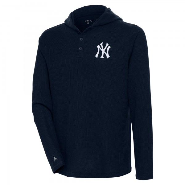 Футболка с длинным рукавом New York Yankees Antigua Strong Hold Henley - Navy