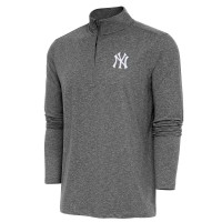 Кофта на короткой молнии New York Yankees Antigua Hunk - Heather Black