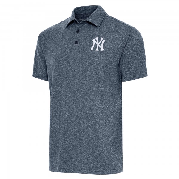 New York Yankees Antigua Heather Navy Par Polo
