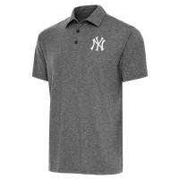 New York Yankees Antigua Heather Black Par Polo