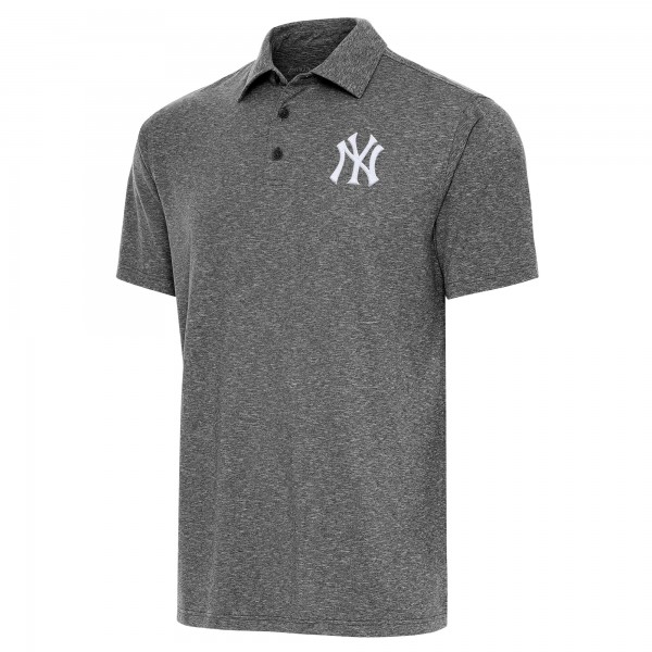 New York Yankees Antigua Heather Black Par Polo