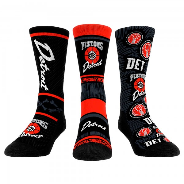 Три пары носков Detroit Pistons Rock Em Unisex 2023/24 City Edition