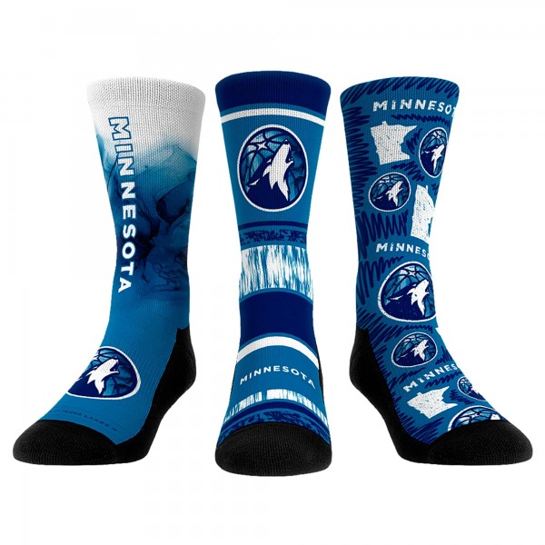 Три пары носков Minnesota Timberwolves Rock Em Unisex 2023/24 City Edition