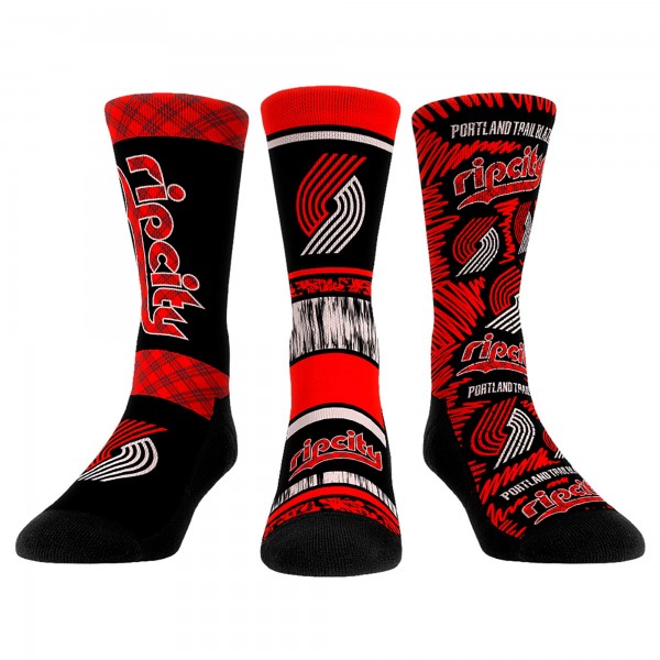 Три пары носков Portland Trail Blazers Rock Em Unisex 2023/24 City Edition