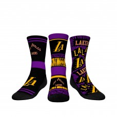 Три пары носков Los Angeles Lakers Rock Em Socks Youth 2023/24 City Edition