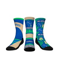 Три пары носков Milwaukee Bucks Rock Em Youth 2023/24 City Edition