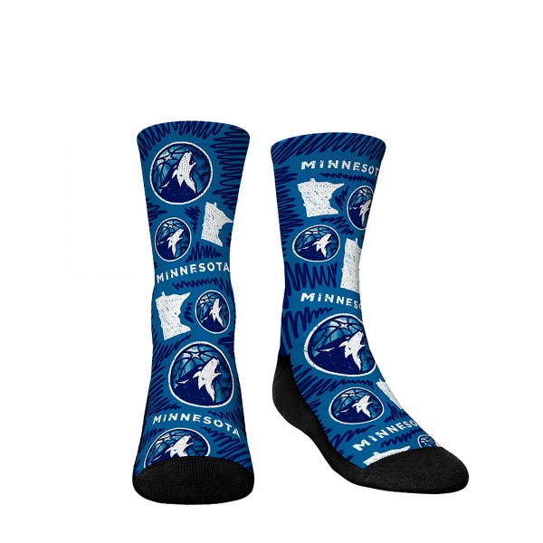 Три пары носков Minnesota Timberwolves Rock Em Socks Youth 2023/24 City Edition
