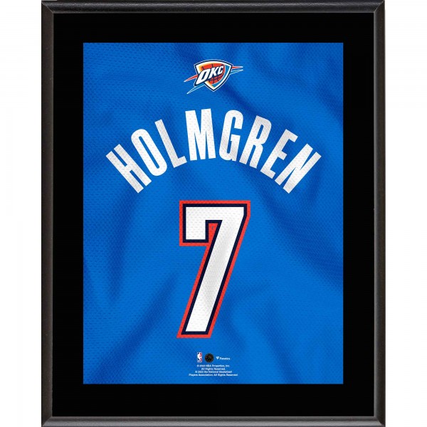 Chet Holmgren Oklahoma City Thunder Authentic 10.5 x 13 #7 Blue Jersey Sublimated Plaque