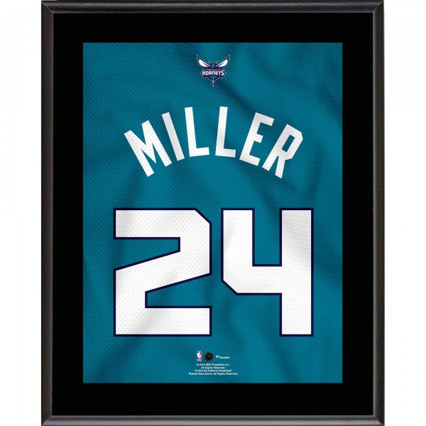 Brandon Miller Charlotte Hornets Authentic 10.5 x 13 #24 Teal Jersey Sublimated Plaque