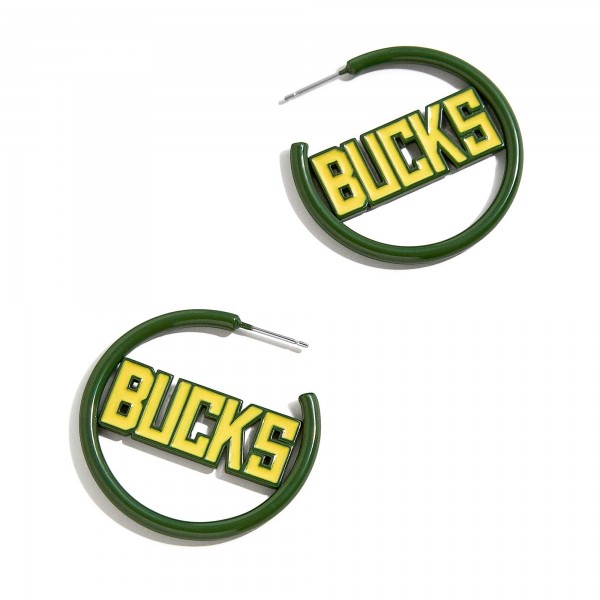 Milwaukee Bucks BaubleBar Enamel Hoop Earrings