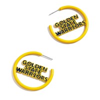 Golden State Warriors BaubleBar Enamel Hoop Earrings