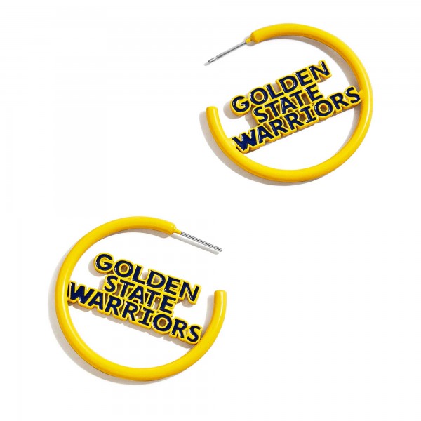 Golden State Warriors BaubleBar Enamel Hoop Earrings